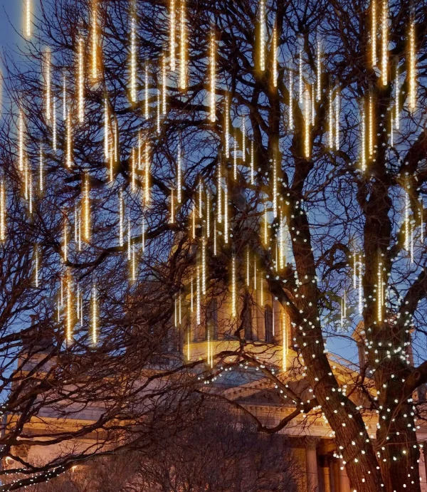 10 tubes (19.8in) Christmas Meteor Shower Lights, Warm White