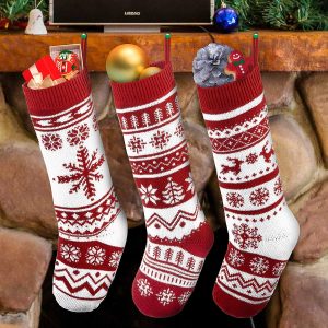 3 Pack 18″ Knit Christmas Stockings
