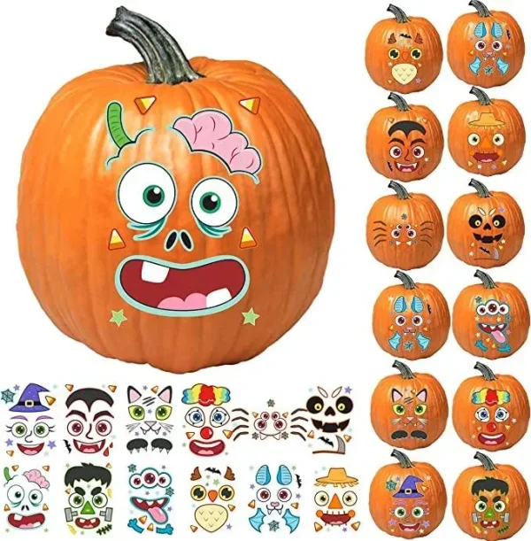 54pcs Pumpkin Decorating Stickers with 12 Designs