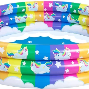 58in Kids Unicorn Rainbow Inflatable Pool