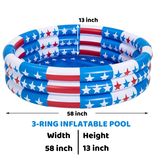 58in American Flag Garden Inflatable Kiddie Pool