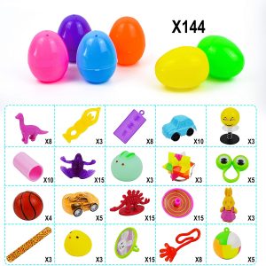 144pcs Prefilled Easter Eggs with Assorted Toys
