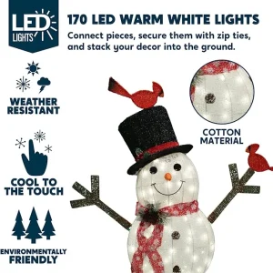 5ft Cotton Snowman Christmas Yard Light