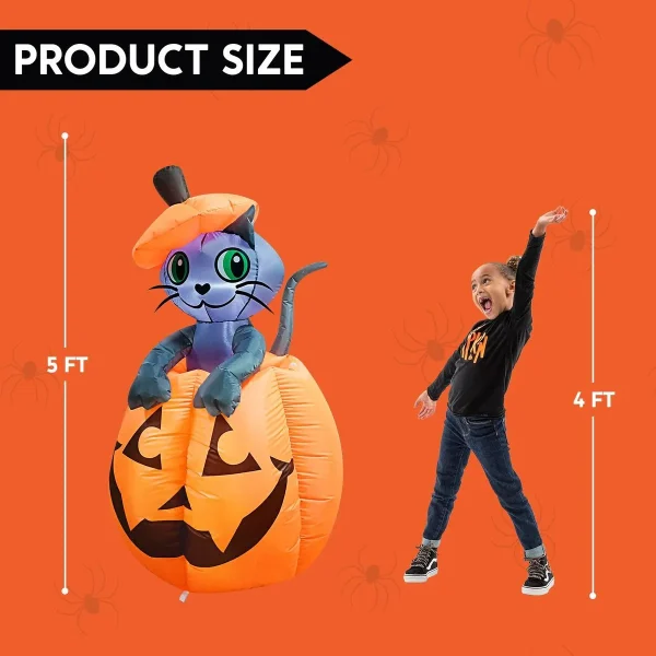 5ft Inflatable Animated Cat Halloween Decoration