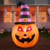 5ft Inflatable LED Pumpkin with Witch Hat (5)
