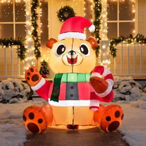 5ft LED Christmas Inflatable Teddy Bear