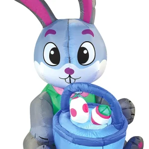 5ft LED Easter Basket and Eggs Inflatable Decoration