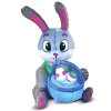 5ft LED Easter Bunny Hugging Basket and Colorful Eggs Inflatable Decoration