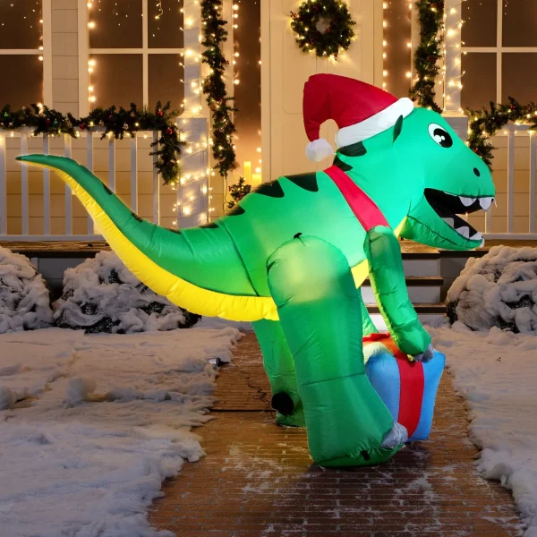 5ft LED Giant Christmas Inflatable Dinosaur