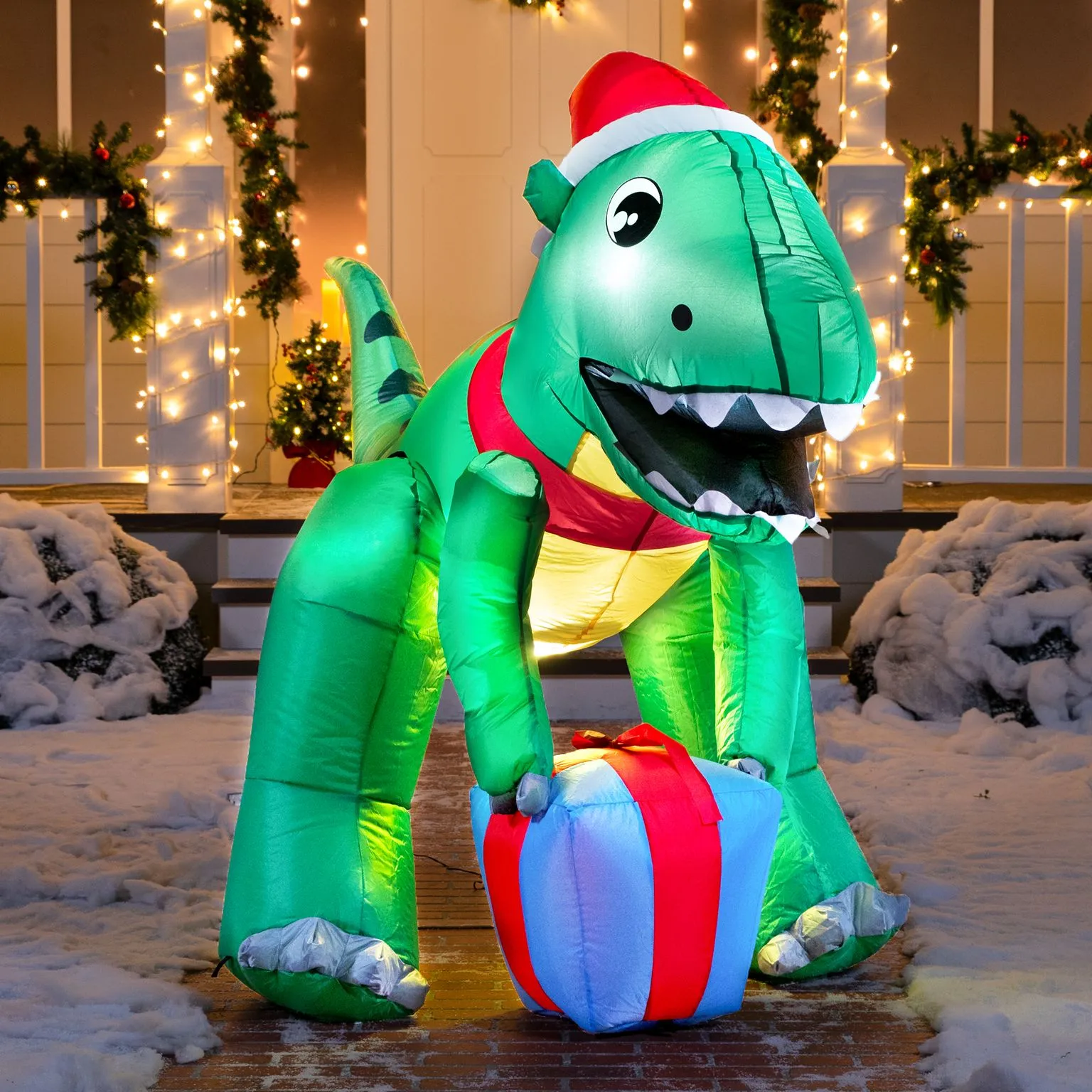 Engaging 5ft LED Giant Christmas Inflatable Dinosaur