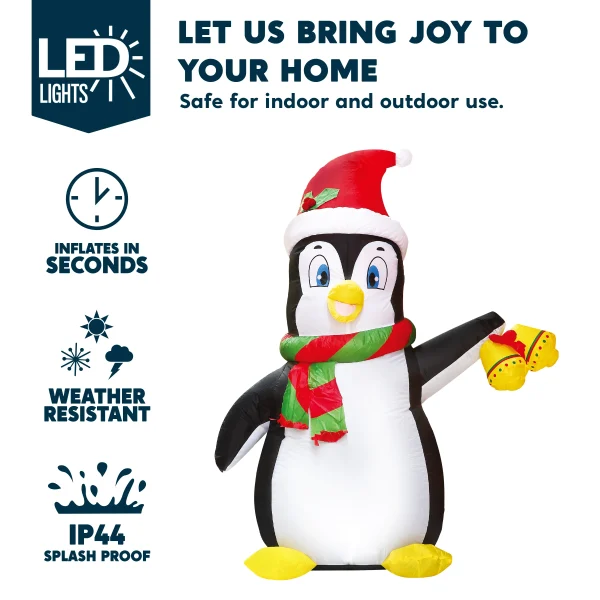 5ft LED Inflatable Penguin  Christmas Decoration