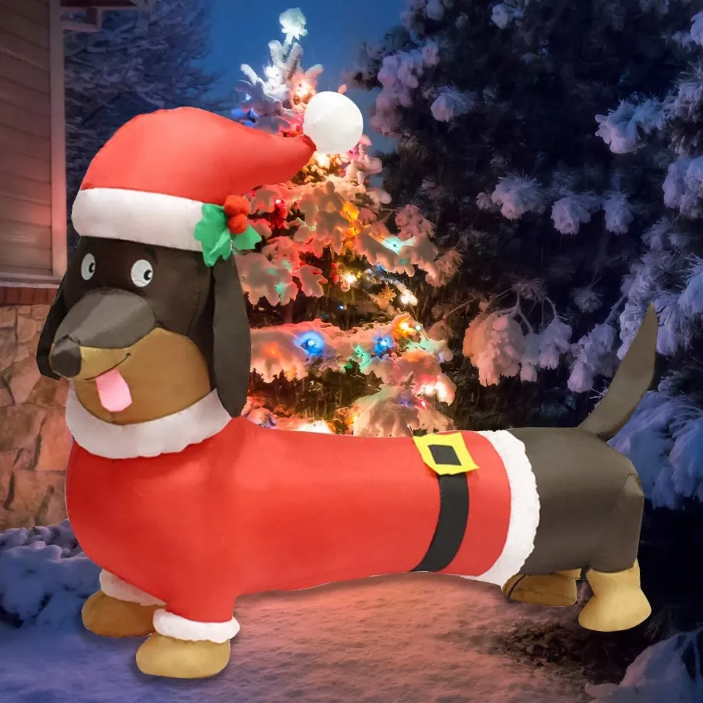 Dachshund blow up christmas decorations