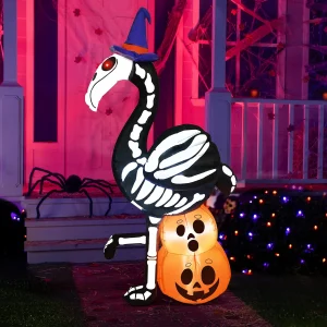 5ft Tall Skeleton Flamingo Inflatable