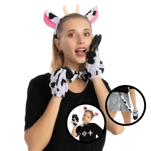 5pcs Adults and Kids Cow Halloween Costume