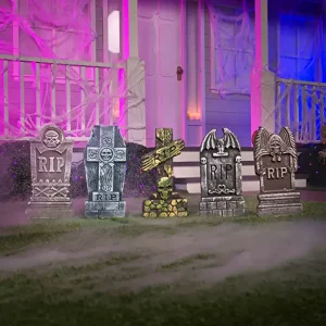 5pcs Halloween Tombstone Decorations 17in