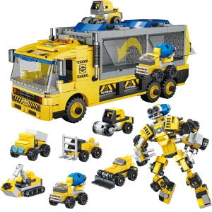 6 in 1 Toy Construction Trucks Building Blocks