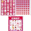28pcs Kids Valentines Bingo Card Game 6.75in