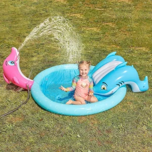 Inflatable Sprinkler Kiddie Pool with Slide