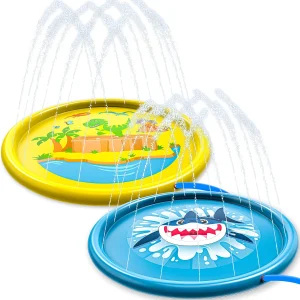 60″ Sprinkler Mat Set (Shark and Dinosaur) – SLOOSH
