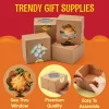 60Pcs Kraft Bakery Boxes with Stickers
