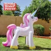 63in Pink Inflatable Ride A Unicorn Yard Sprinkler