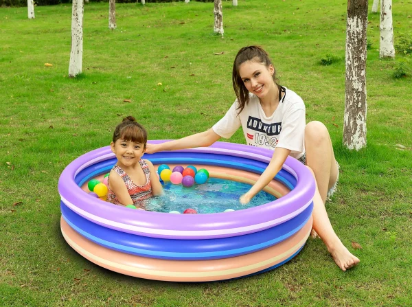 66in Kids Multicolor Inflatable Swimming Pool