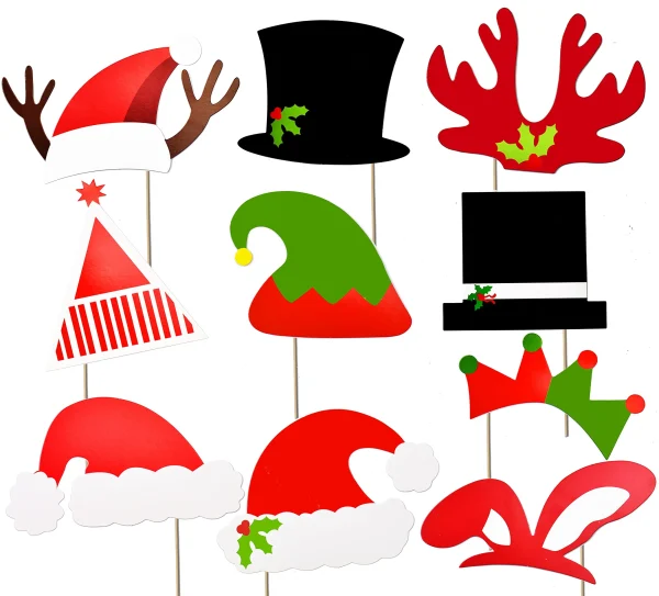 66pcs Christmas Photo Booth Props