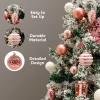 66pcs Pink & White Assorted Christmas Ornaments
