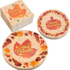 Thanksgiving Disposable Dinnerware Set for 48 guests