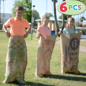 6Pcs Burlap Bags for Sack Races