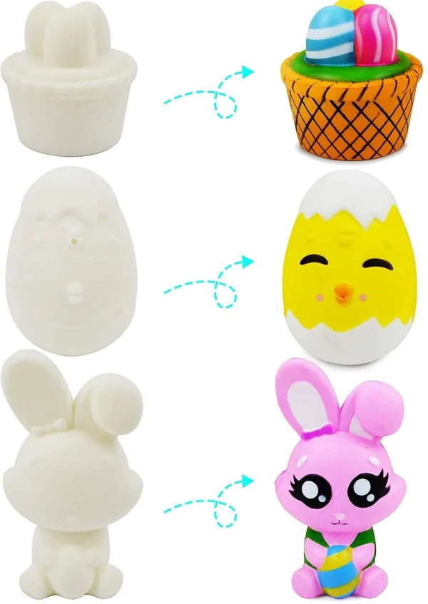 6Pcs DIY Easter Soft and Yielding Coloring Craft Kit