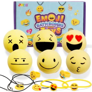 6Pcs Emoji Bath Bombs with Toys