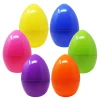 6Pcs Jumbo Plastic Bright Solid Easter Egg Shells