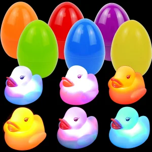 6Pcs Light Up Floating Ducks Prefilled Easter Eggs