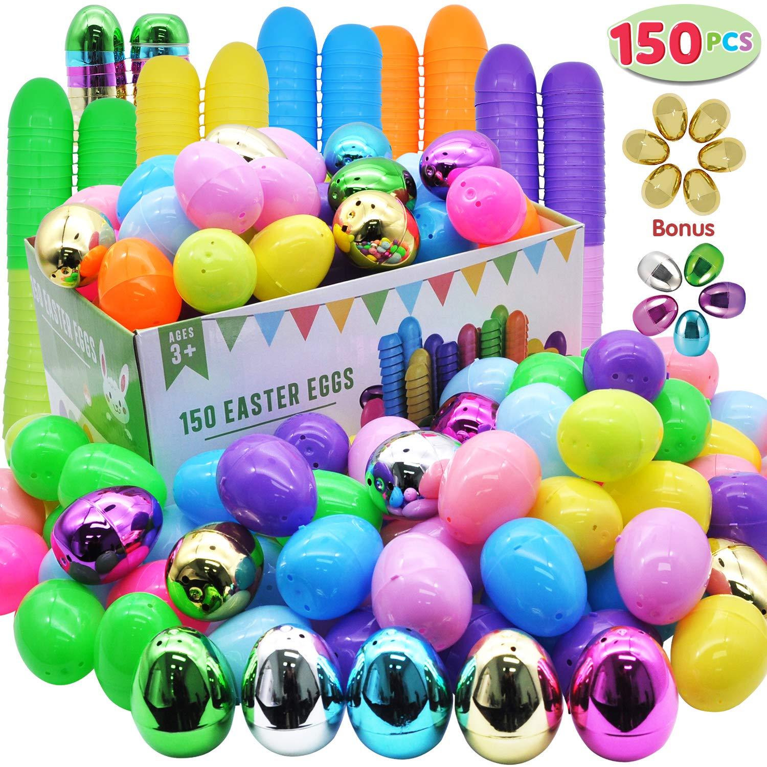 150 Pcs Easter Eggs Include 6 Golden Eggs And 10 Metallic Shining Eggs