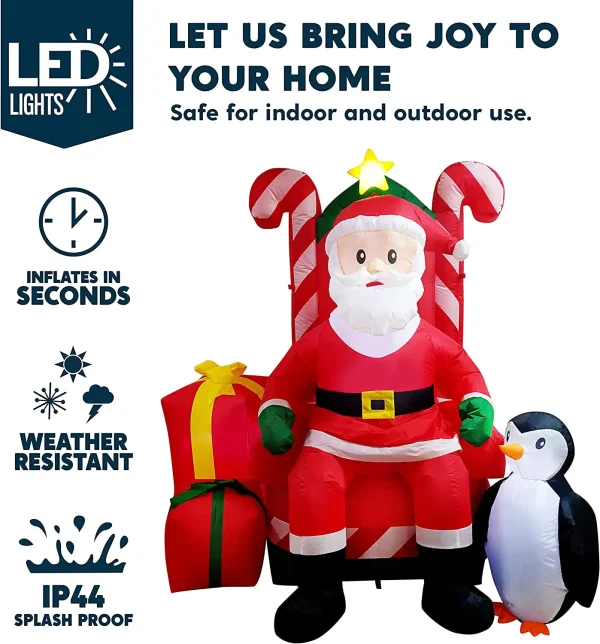 6ft Inflatable LED Santa  Decoration