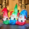 6ft Inflatable LED Three Happy Christmas Gnome