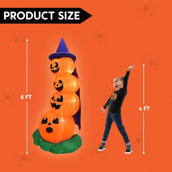 6ft Inflatable Stacked Pumpkins Decoration