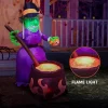6ft Inflatable Witch with Cauldron Decoration