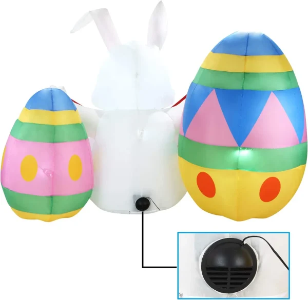 6ft LED Easter Egg and Bunny Inflatable Decoration