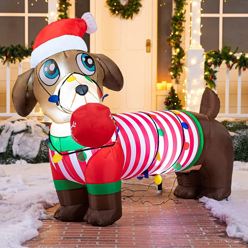 Carton inflatable christmas dog