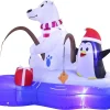 6ft LED Inflatable Christmas Polar Bear With Penguin