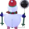 6ft LED Tall Skiing Blow Up Snowman