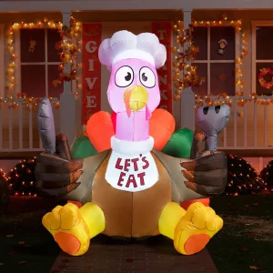 6ft Large Lets Eat Turkey Inflatable