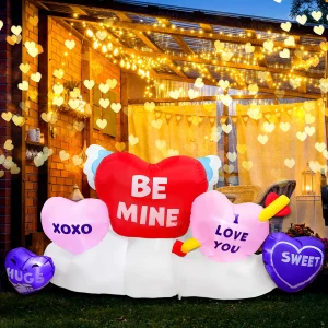 6ft Large Long Hearts Patch Valentines Inflatable