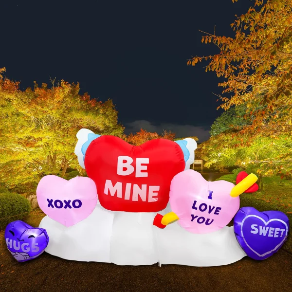 6ft Long Valentine's Day Inflatable Hearts Blow Up Valentines Yard Decor