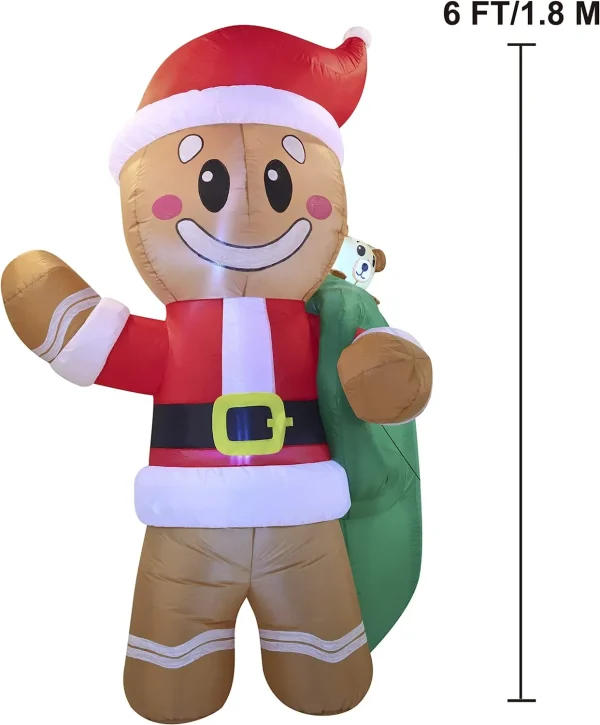 6ft LED Inflatable Gingerbread Man Decoration