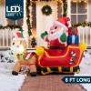 6ft Fancy Sleigh Cute Santa Inflatables Decoration