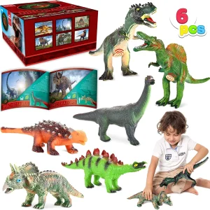 6Pcs Big Dinosaur Toys Set 12in to 14in