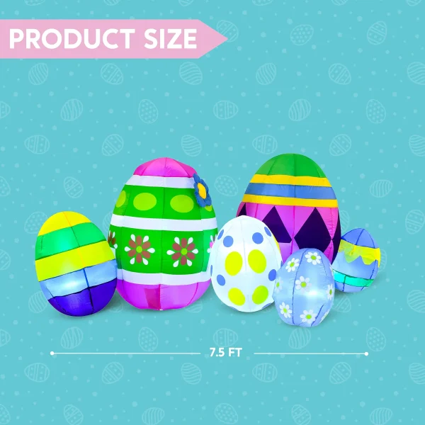 7.5ft LED Inflatable Easter Egg Outdoor Decoration